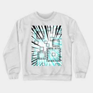 Black and Aqua Geometric Patterns Crewneck Sweatshirt